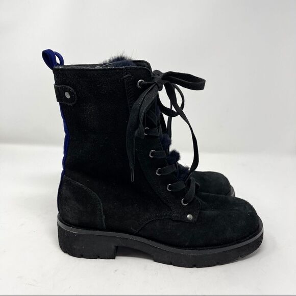 OTBT Summit Combat Faux Fur Suede Booties 6 - Picture 2 of 9